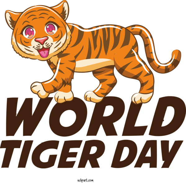 Free Holiday Cat Tiger Lion For World Tiger Day Clipart Transparent Background
