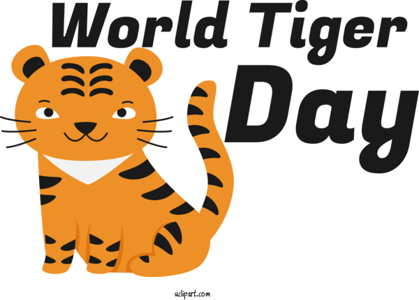 Free Holiday Bengal Tiger Lion Cat For World Tiger Day Clipart Transparent Background