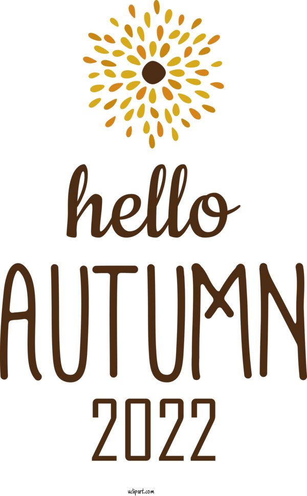 Free Hello Fall Flower Autumn Design For Hello Autumn Clipart Transparent Background