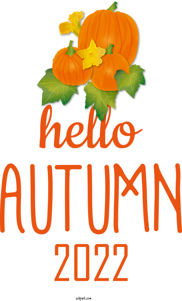 Free Hello Fall Cut Flowers Orange Vegetable For Hello Autumn Clipart Transparent Background