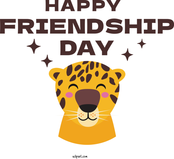 Free Holiday Leopard Tiger Lion For Friendship Day Clipart Transparent Background