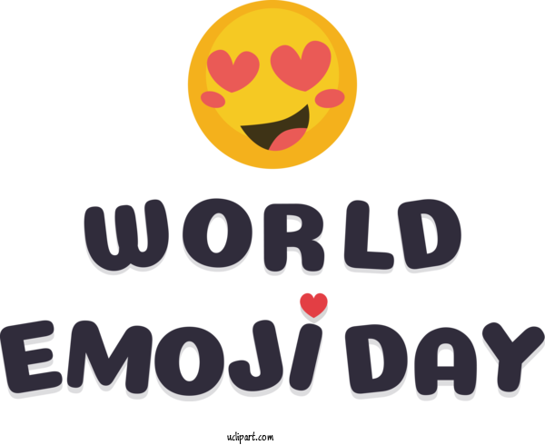 Free Emoji Day Logo Font Design For World Emoji Day Clipart Transparent Background