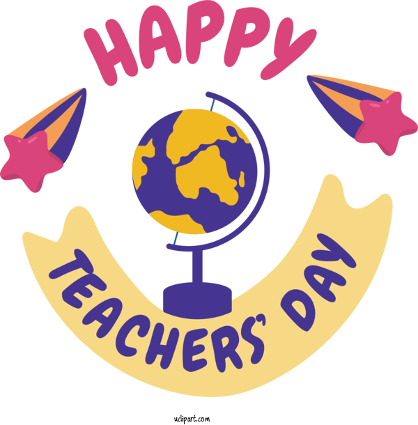 Free Holiday Logo Symbol Yellow For Happy Teachers Day Clipart Transparent Background