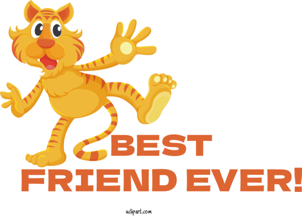 Free Holiday Tiger Royalty Free For Best Friend Ever Clipart Transparent Background