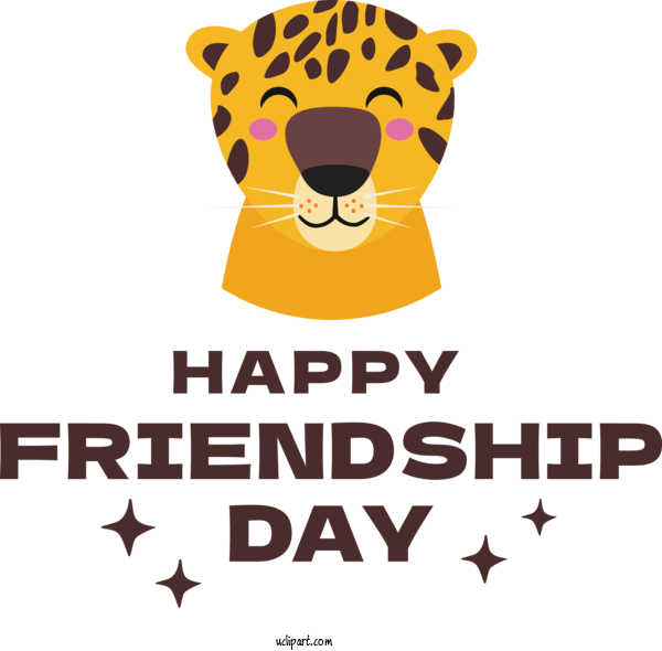 Free Holiday Cat Leopard Design For Friendship Day Clipart Transparent Background