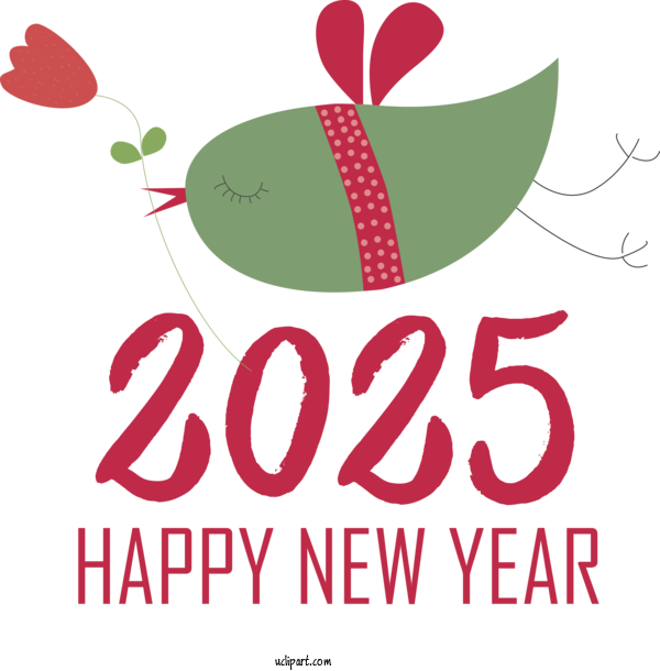 Free Holiday Design Logo Flower For 2025 NEW YEAR Clipart Transparent Background