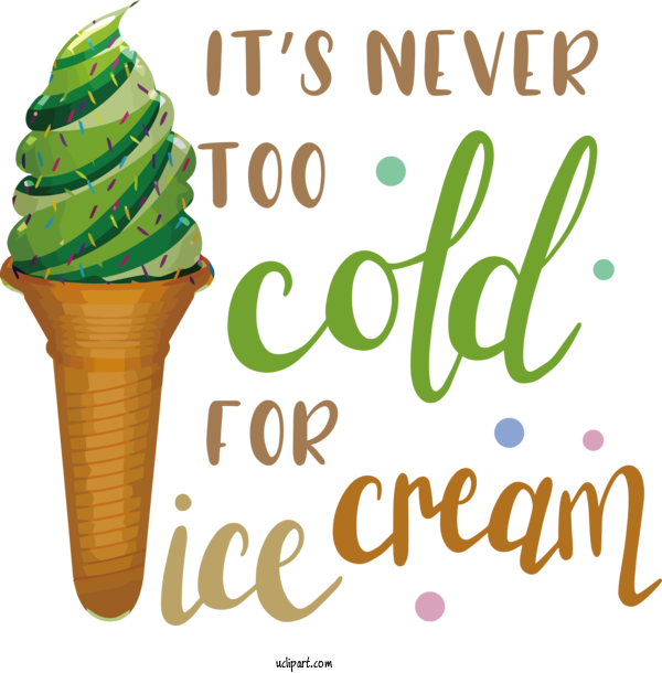 Free Holiday Ice Cream Cone Battered Ice Cream Ice Cream For Never Too Cold For Ice Cream Clipart Transparent Background