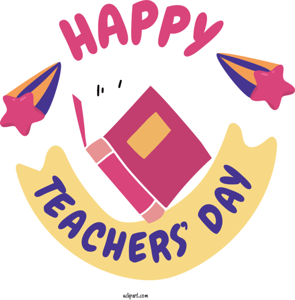 Free Holiday Logo Design Text For Happy Teachers Day Clipart Transparent Background