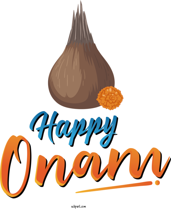 Free Holiday Logo Text For Happy Onam Day Clipart Transparent Background