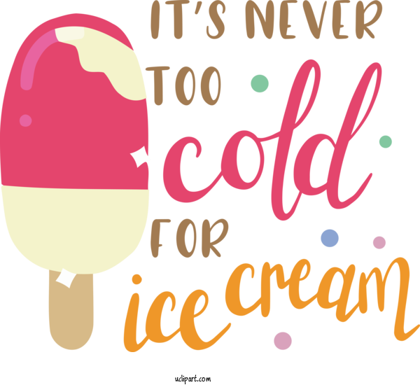 Free Holiday Logo Text Line For Never Too Cold For Ice Cream Clipart Transparent Background