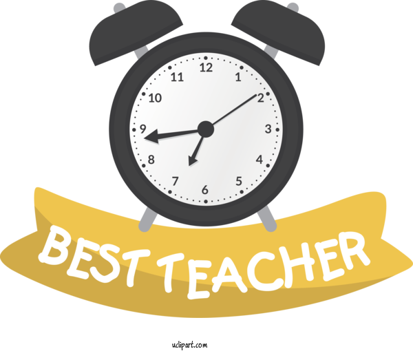 Free Holiday Alarm Clock Clock Logo For Best Teacher Clipart Transparent Background