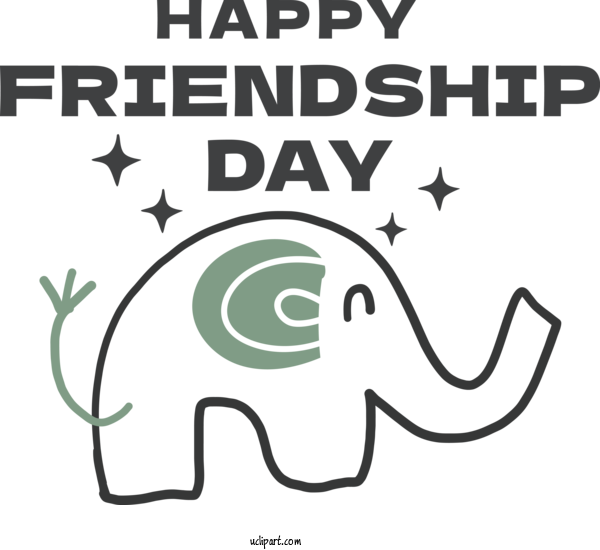 Free Holiday Elephants Indian Elephant For Friendship Day Clipart Transparent Background