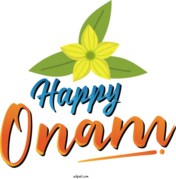 Free Holiday Flower Cut Flowers Logo For Happy Onam Day Clipart Transparent Background