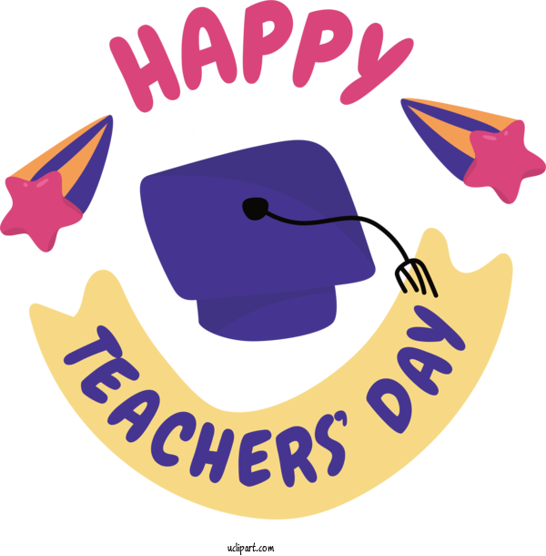 Free Holiday Logo Line Violet For Happy Teachers Day Clipart Transparent Background