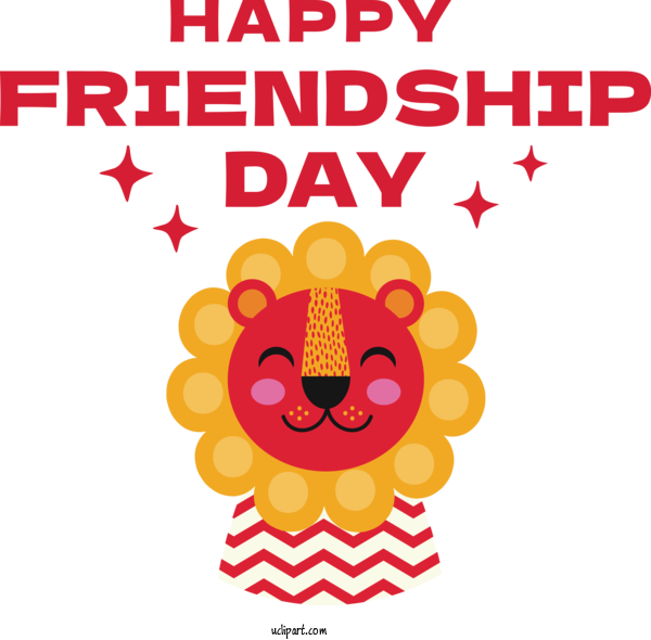 Free Holiday Orange Cartoon For Friendship Day Clipart Transparent Background