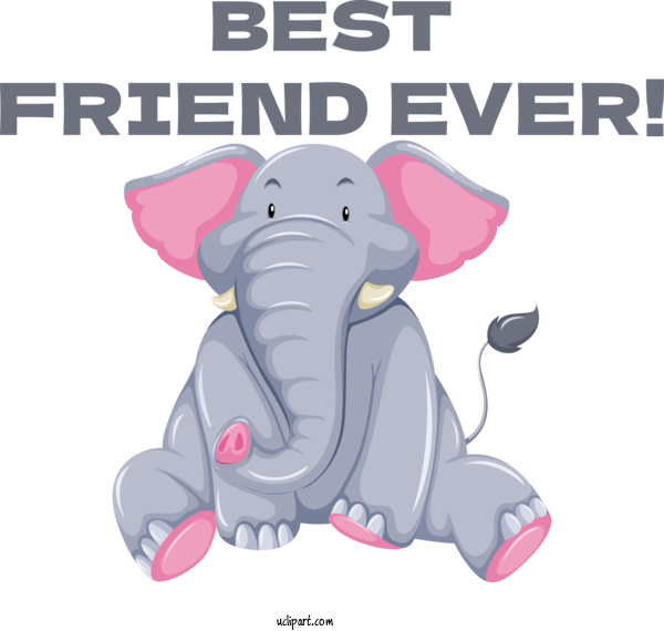 Free Holiday Elephant African Elephants Indian Elephant For Best Friend Ever Clipart Transparent Background