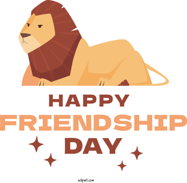 Free Holiday Lion Dog Human For Friendship Day Clipart Transparent Background