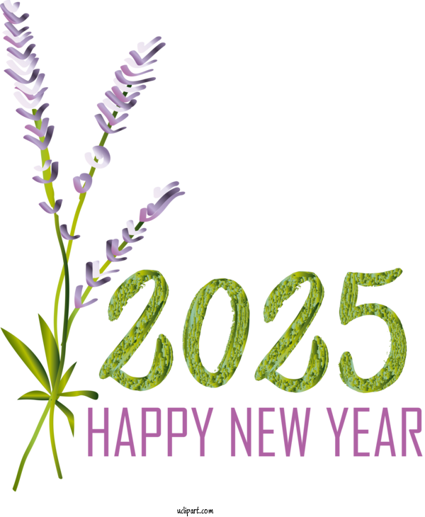 Free Holiday Flower Plant Stem Logo For 2025 NEW YEAR Clipart Transparent Background