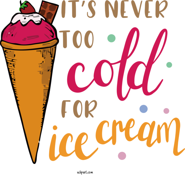 Free Holiday Ice Cream Cone Ice Cream Cone For Never Too Cold For Ice Cream Clipart Transparent Background