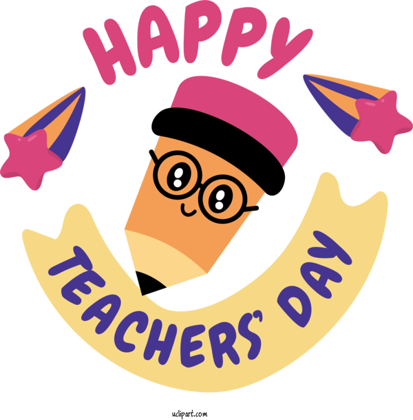 Free Holiday Logo Cartoon Line For Happy Teachers Day Clipart Transparent Background