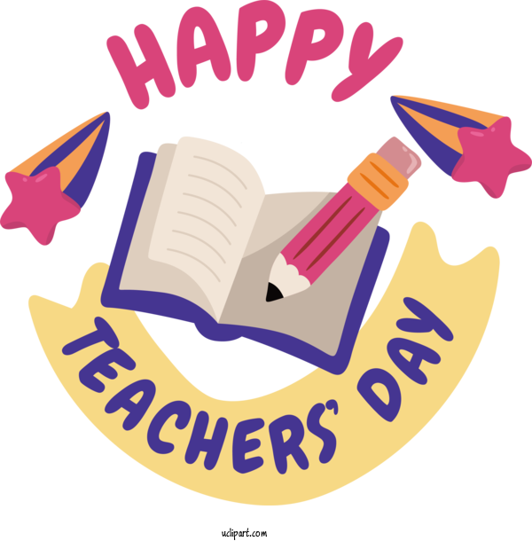Free Holiday Design Logo Text For Happy Teachers Day Clipart Transparent Background