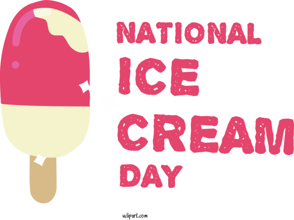Free Holiday Logo Line Pink For National Ice Cream Day Clipart Transparent Background