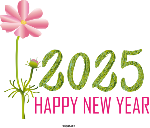 Free Holiday Cut Flowers Logo Floral Design For 2025 NEW YEAR Clipart Transparent Background