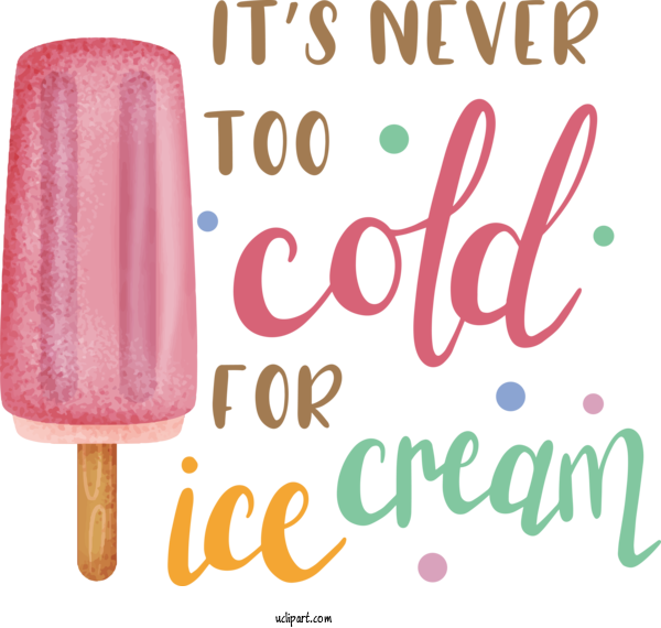 Free Holiday Font For Never Too Cold For Ice Cream Clipart Transparent Background