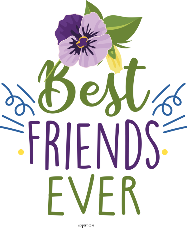 Free Holiday Floral Design Flower Logo For Best Friends Ever Clipart Transparent Background