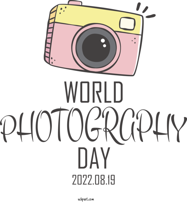 Free Holiday Design Logo Cartoon For World Photography Day Clipart Transparent Background