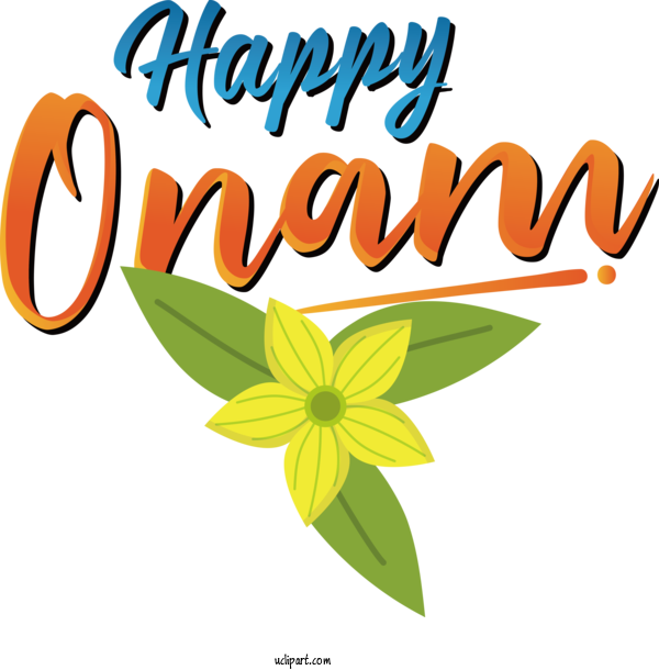 Free Holiday Flower  Logo For Happy Onam Clipart Transparent Background