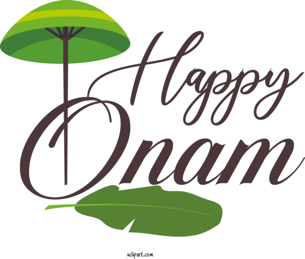 Free Holiday Leaf Plant Stem Logo For Happy Onam Clipart Transparent Background