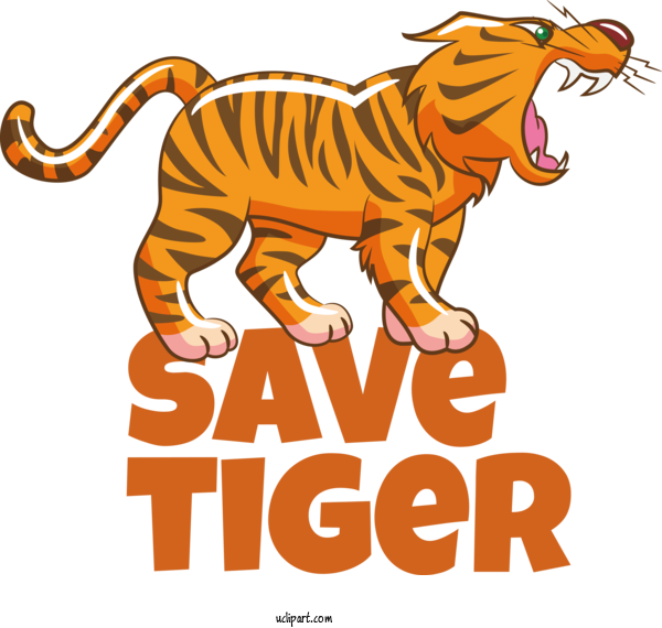 Free Holiday Tiger Lion Design For Save Tiger Clipart Transparent Background