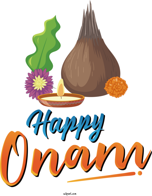 Free Holiday Logo Text For Happy Onam Clipart Transparent Background