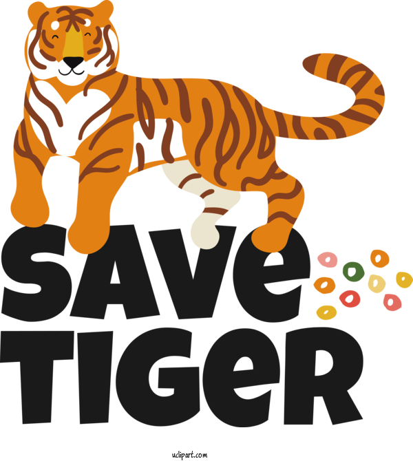 Free Holiday Tiger Lion Cat For Save Tiger Clipart Transparent Background
