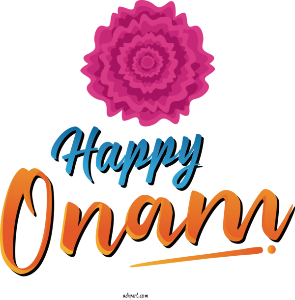 Free Holiday Cut Flowers Logo Flower For Happy Onam Clipart Transparent Background