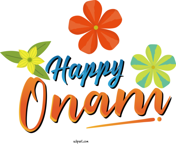 Free Holiday Flower Logo Line For Happy Onam Clipart Transparent Background