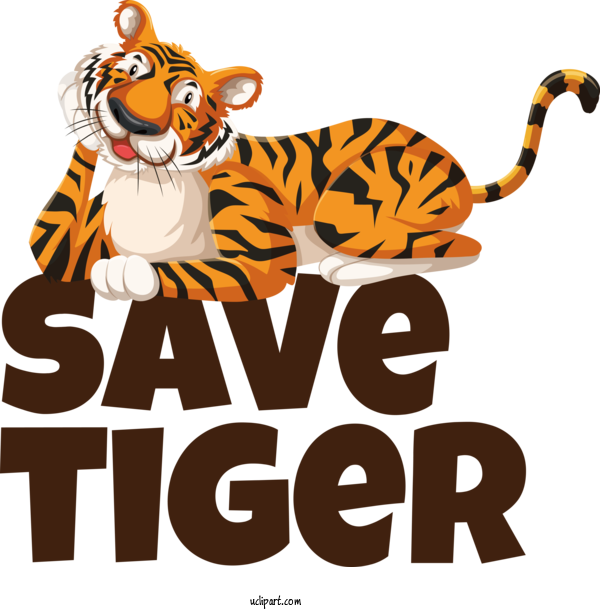 Free Holiday Tiger Lion Cartoon For Save Tiger Clipart Transparent Background