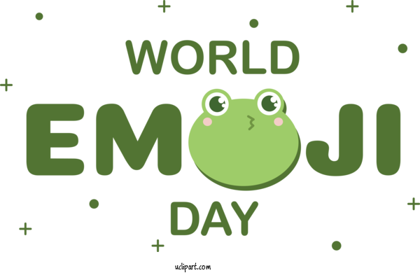 Free Holiday Frogs Logo Font For World Emoji Day Clipart Transparent Background