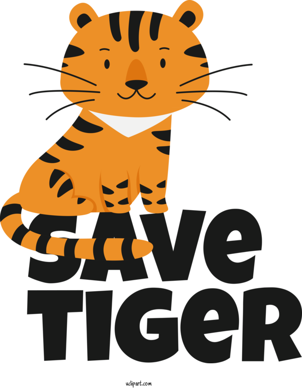 Free Holiday Cat Tiger Whiskers For Save Tiger Clipart Transparent Background