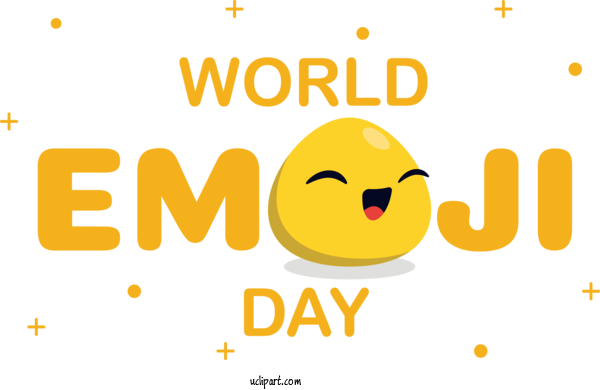 Free Holiday Smiley Font Logo For World Emoji Day Clipart Transparent Background