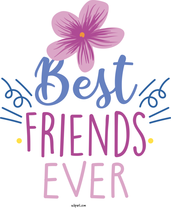Free Holiday Floral Design  Logo For Best Friends Ever Clipart Transparent Background