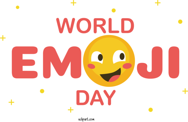 Free Holiday Smiley Logo Font For World Emoji Day Clipart Transparent Background