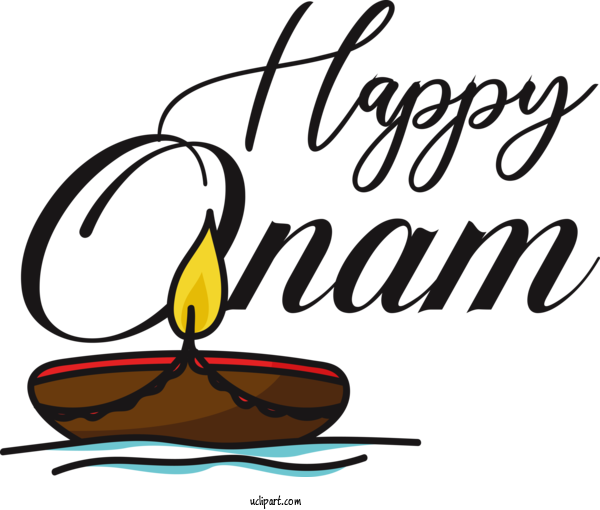 Free Holiday Line Art Logo Design For Happy Onam Clipart Transparent Background