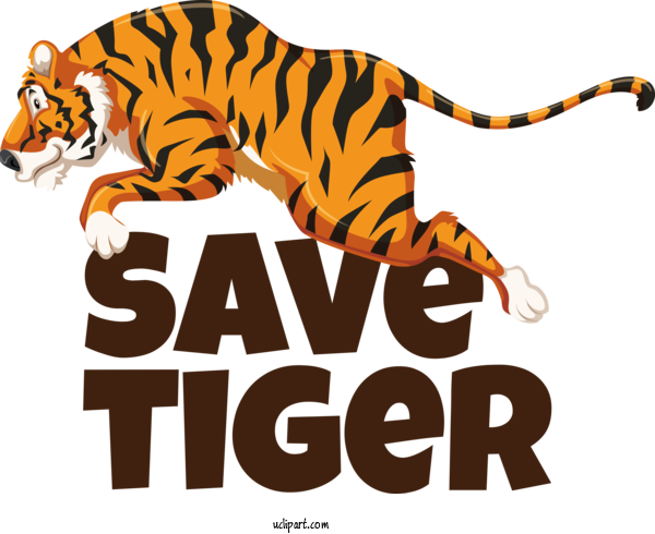 Free Holiday Jaguar Tiger Letter For Save Tiger Clipart Transparent Background