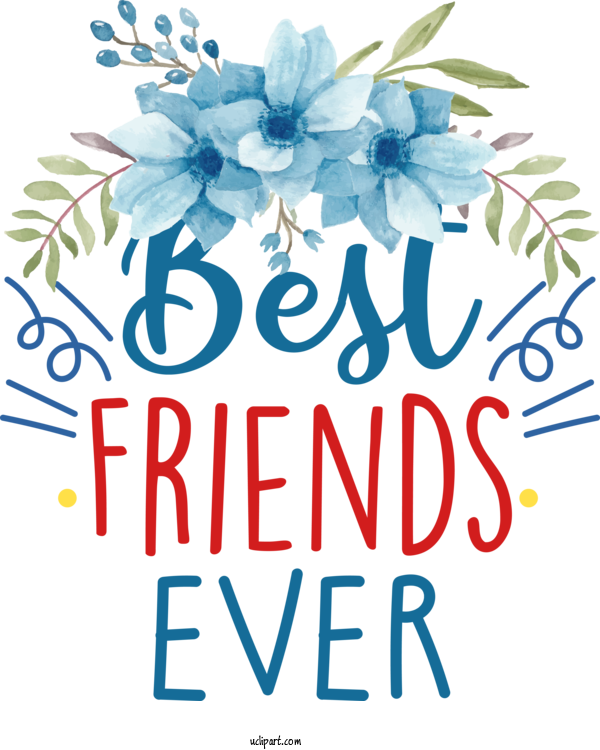 Free Holiday Flower Floral Design Watercolor Painting For Best Friends Ever Clipart Transparent Background