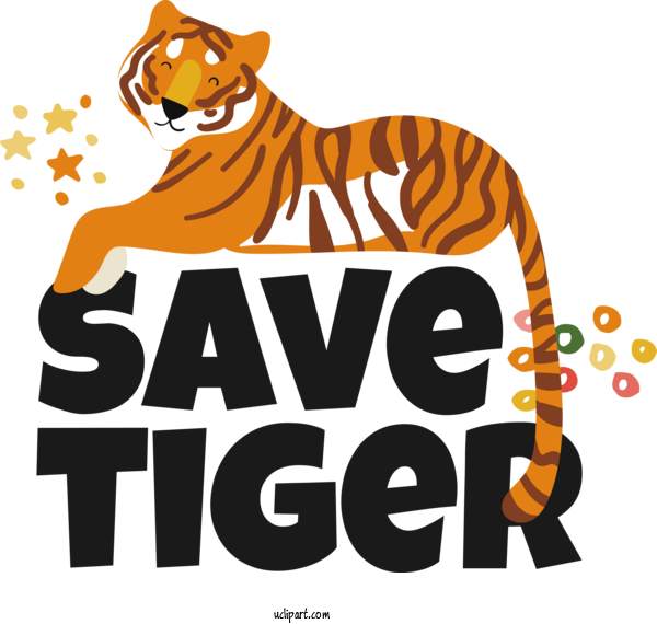 Free Holiday Tiger Cat Cat Like For Save Tiger Clipart Transparent Background