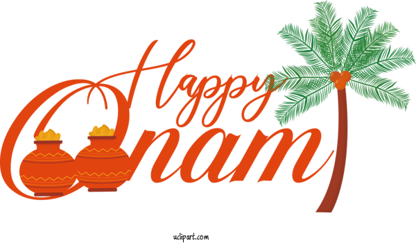 Free Holiday Leaf Logo Line For Happy Onam Clipart Transparent Background