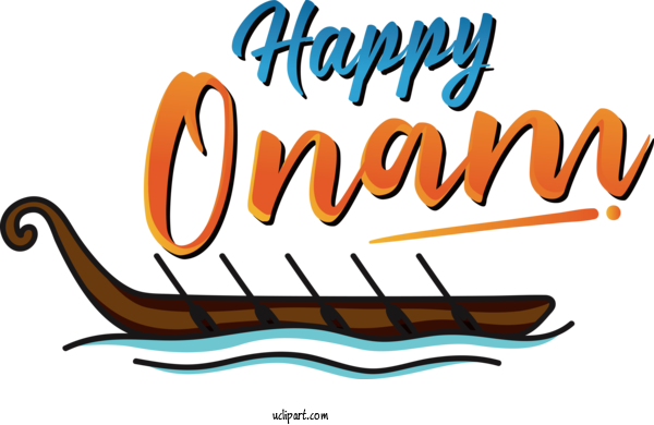 Free Holiday Logo Cartoon Line For Happy Onam Clipart Transparent Background