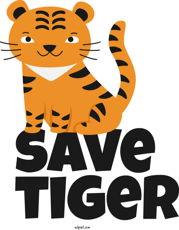 Free Holiday Cat Tiger Human For Save Tiger Clipart Transparent Background
